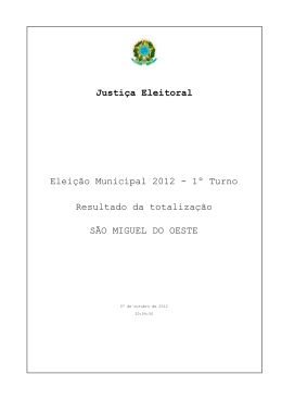 S&atilde;o Miguel do Oeste - Tribunal Regional Eleitoral de Santa Catarina