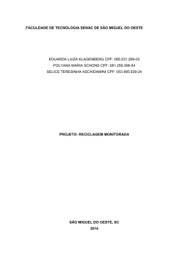 FACULDADE DE TECNOLOGIA SENAC DE S&Atilde;O MIGUEL DO