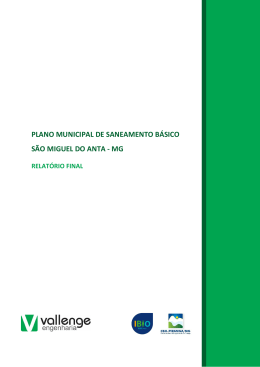 PLANO MUNICIPAL DE SANEAMENTO B&Aacute;SICO S&Atilde;O MIGUEL DO