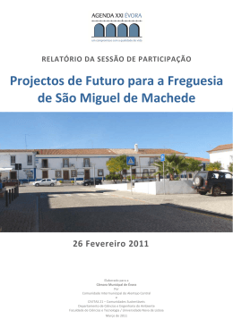 Projectos de Futuro para a Freguesia de S&atilde;o Miguel de Machede