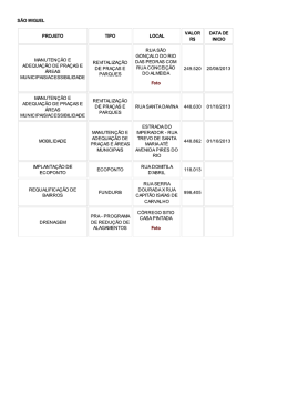 SÃO MIGUEL PROJ EI`O MANUTENÇÃO E ADEQUAÇÃO DE