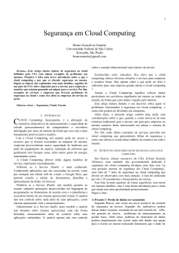 Seguran&ccedil;a em Cloud Computing - Universidade Federal de S&atilde;o