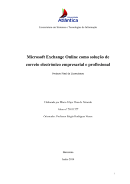 Microsoft Exchange Online como solução de correio electrónico