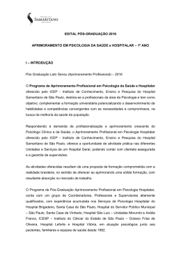 edital do programa - Hospital Samaritano