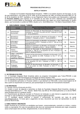 Edital do Processo Seletivo