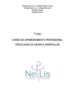 - 1&ordm; ano - CURSO DE APRIMORAMENTO PROFISSIONAL