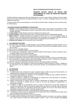 Edital Processo Seletivo Ipatinga 001_2011 com alteracoes dos