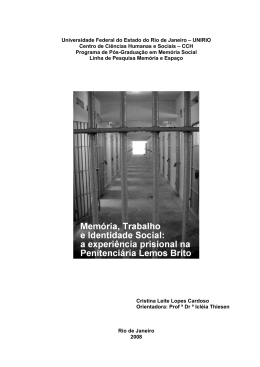 Memória, trabalho e identidade social: a experiência prisional na