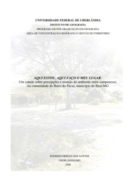 ESTOU, AQUI FA&Ccedil;O O MEU LUGAR - RI UFU
