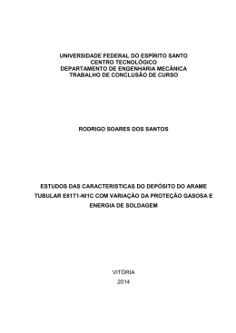 estudos das caracteristicas do dep&oacute;sito do arame tubular e81t1