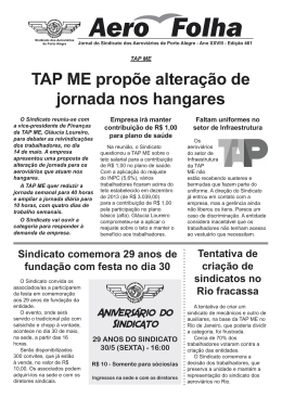 Edi&ccedil;&atilde;o 461 - Sindicato dos Aeroviarios de Porto Alegre