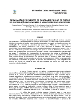 GERMINA&Ccedil;&Atilde;O DE SEMENTES DE CANOLA EM FUN&Ccedil;&Atilde;O DE