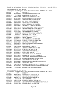 Convoca&ccedil;&atilde;o Locais de prova