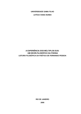 A EXPERI&Ecirc;NCIA DOS M&Uacute;LTIPLOS EUS: UM DEVIR