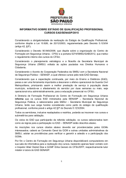 informativo sobre est&aacute;gio de qualifica&ccedil;&atilde;o - Sindguardas-SP