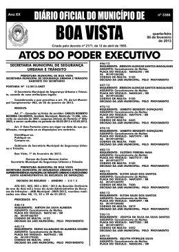 dom n&ordm; 3366.pmd - Prefeitura Municipal de Boa Vista
