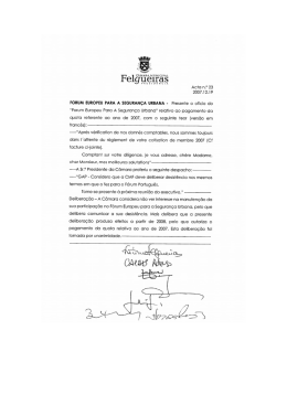 Acta n.&deg; 23 2007. i 2.1 9 FORUM EUROPEU PARA A SEGURAN&Ccedil;A