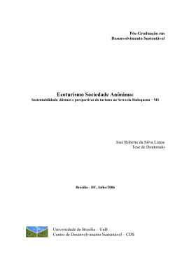 Ecoturismo Sociedade An&ocirc;nima - Reposit&oacute;rio Institucional da UnB