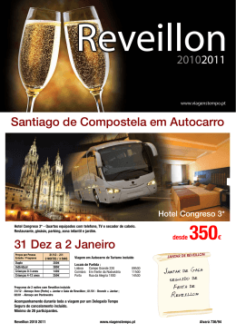 Santiago de Compostela em Autocarro 31 Dez a 2 Janeiro