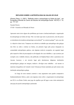 REFLEXÃO SOBRE A ANTROPOLOGIA NA GALIZA DE HOJE