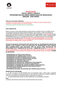 RETIFICAÇÃO EDITAL VRERI nº 099/2015 PROGRAMA