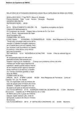 Relat&oacute;rio da Capelania da UMESC