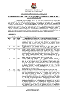 edital para aquisi&ccedil;&atilde;o de equipamentos e materiais hospitalares