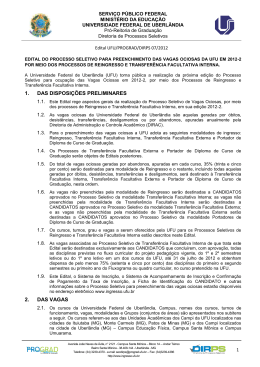 Edital Reingresso e Transfer&ecirc;ncia Interna