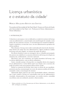 Licen&ccedil;a urban&iacute;stica e o estatuto da cidade