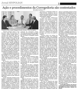 Leia matéria publicada no Jornal SINPOLSAN - São Paulo