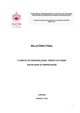 o direito de personalidade frente ao poder disciplinar do empregador