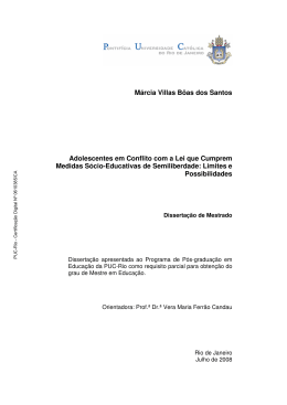 Adolescentes em conflito com a lei que cumprem medidas s&oacute;cio
