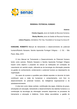 RESENHA: POTENCIAL HUMANO KANAANE