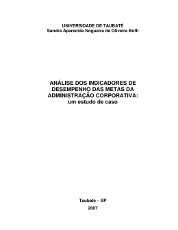 AN&Aacute;LISE DOS INDICADORES DE DESEMPENHO