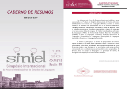 Siniel 2012 Caderno de Resumos da 2ª edição do SINIEL