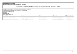 ProUni Listagem de Candidatos Pr&eacute;-Selecionados em - Uni-BH