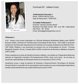 Drª Juliana Cuzzi - Genesis Genetics Brasil