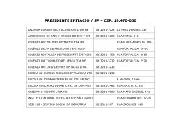PRESIDENTE EPITACIO / SP &ndash; CEP: 19.470-000 - SINTEE-PP