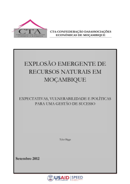 explos&atilde;o emergente de recursos naturais em mo&ccedil;ambique
