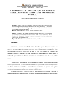 a import&acirc;ncia da conserva&ccedil;&atilde;o dos recursos naturais: turismo