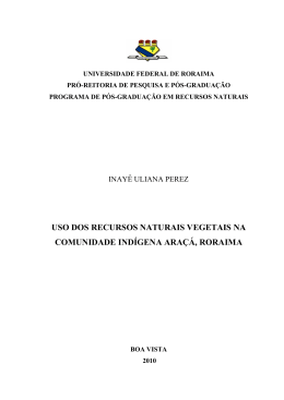 uso dos recursos naturais vegetais na comunidade ind&iacute;gena ara&ccedil;&aacute;