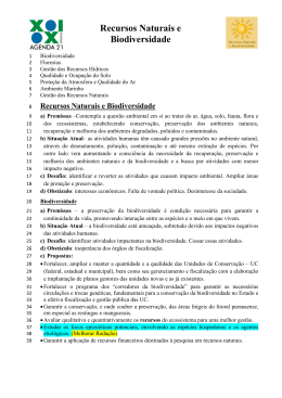Recursos Naturais e Biodiversidade