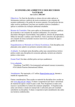 ECONOMIA DO AMBIENTE E DOS RECURSOS NATURAIS