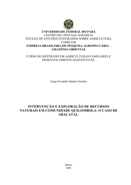 interven&ccedil;&atilde;o e explora&ccedil;&atilde;o de recursos naturais em comunidade