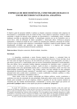 empresas de biocosm&eacute;ticos, comunidades rurais e o uso de