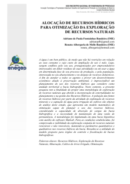 ALOCA&Ccedil;&Atilde;O DE RECURSOS H&Iacute;DRICOS PARA