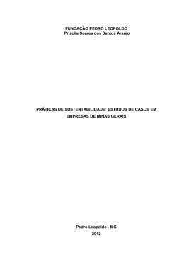 FUNDA&Ccedil;&Atilde;O PEDRO LEOPOLDO Priscila Soares dos Santos Ara&uacute;jo
