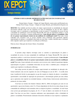 GÊNERO E SEXUALIDADE: REPRESENTAÇÕES SOCIAIS EM UM