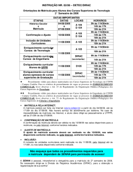 INSTRU&Ccedil;&Atilde;O NR. 02/06 &ndash; DETEC/DIRAC (secretaria) (secretaria