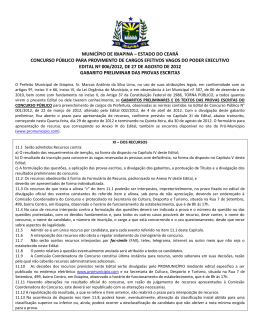 Gabarito Preliminar - Pr&oacute;